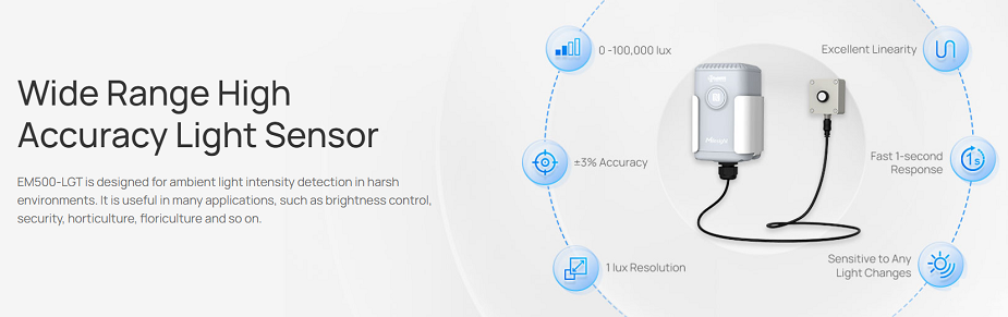 Vysoce přesný IoT senzor intenzity světla s velkým rozsahem