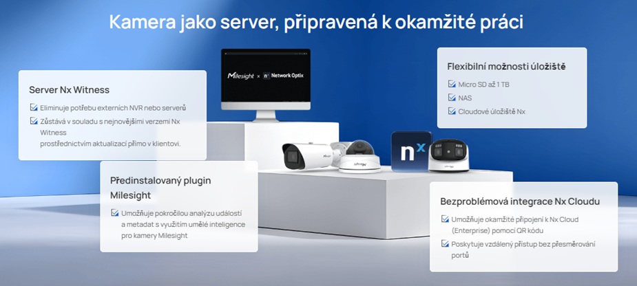 IP kamera s předinstalovaným VMS serverem Nx Witness
