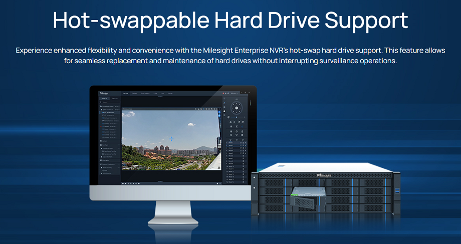 Milesight Enterprise NVR s hot-swappable vyměnitelnými HDD